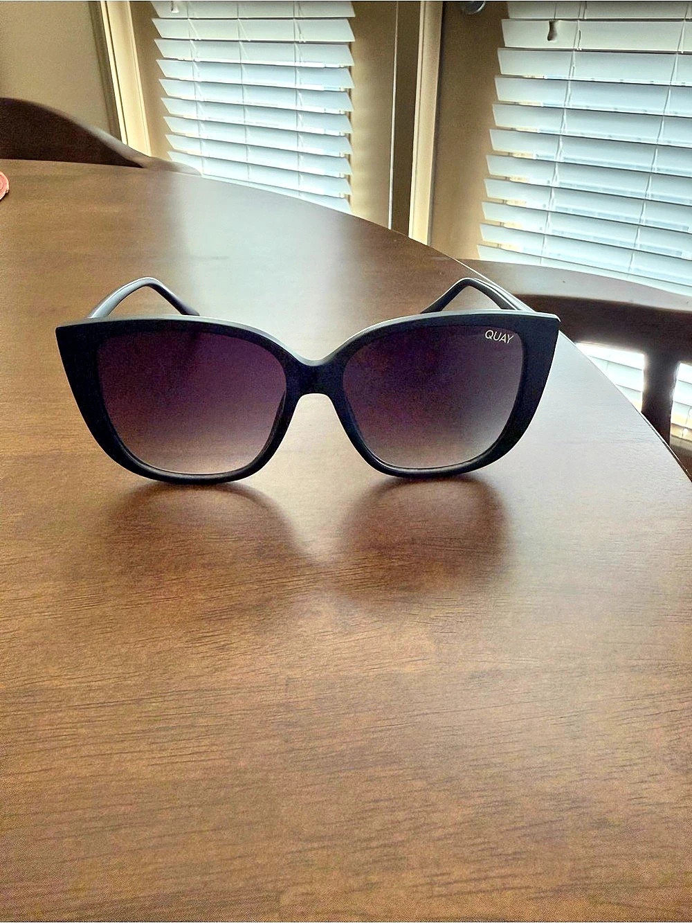 QUAY Ever After Black & Purple Cat Eye Sunglasses